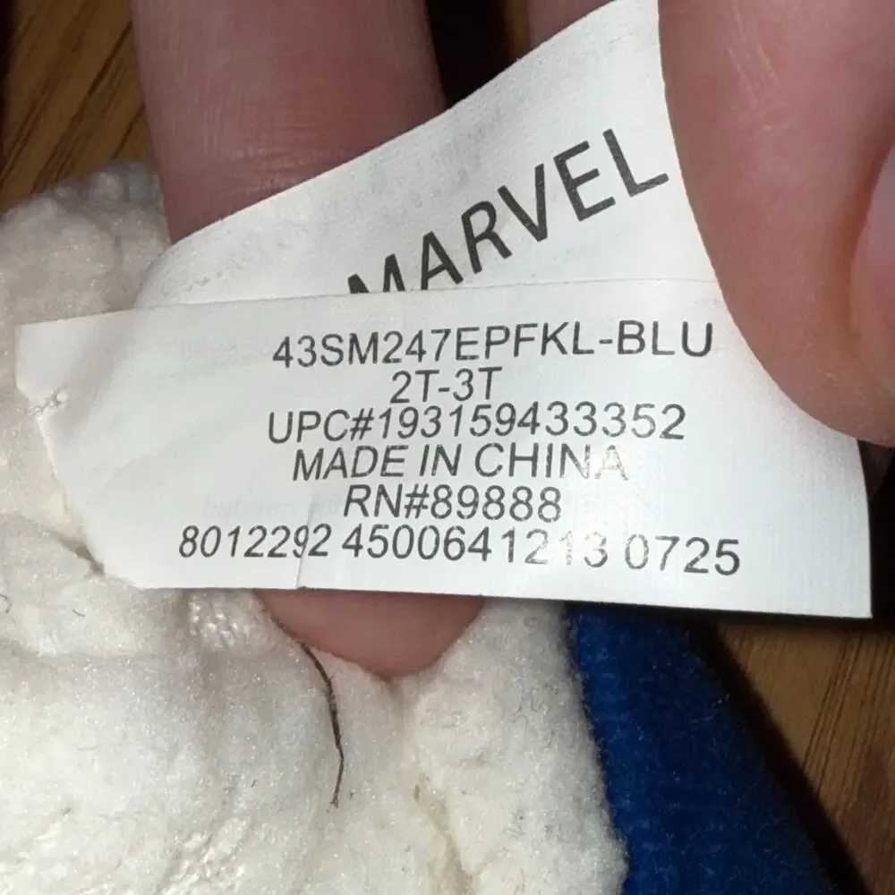 Marvel Spider-Man Toddler Plush Slippers 2T-3T Blue Red Non-Slip House Shoes